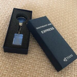 Vintage Collectible Southeast Asia Express airline  glass etched keychain